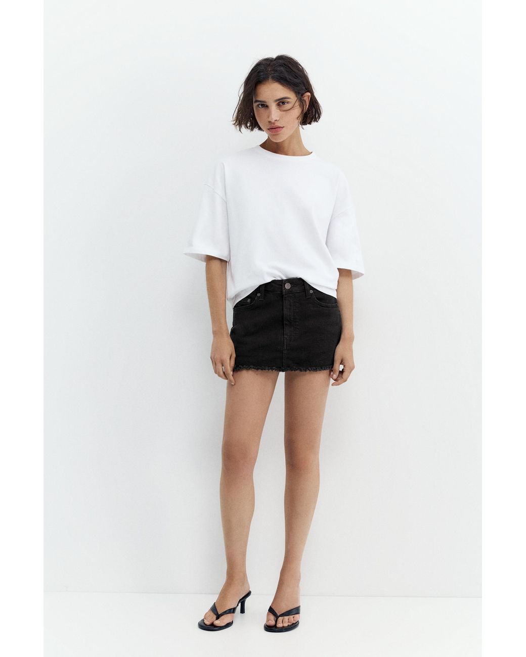 Pull&Bear Denim Broekrok in het White