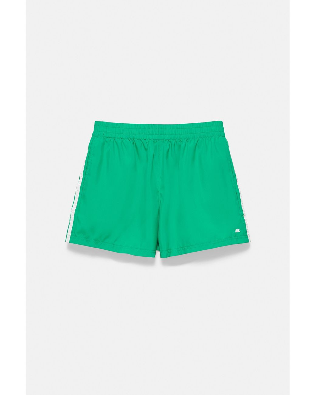 Pull&Bear Green Sporty Bermuda Shorts With Side Stripes