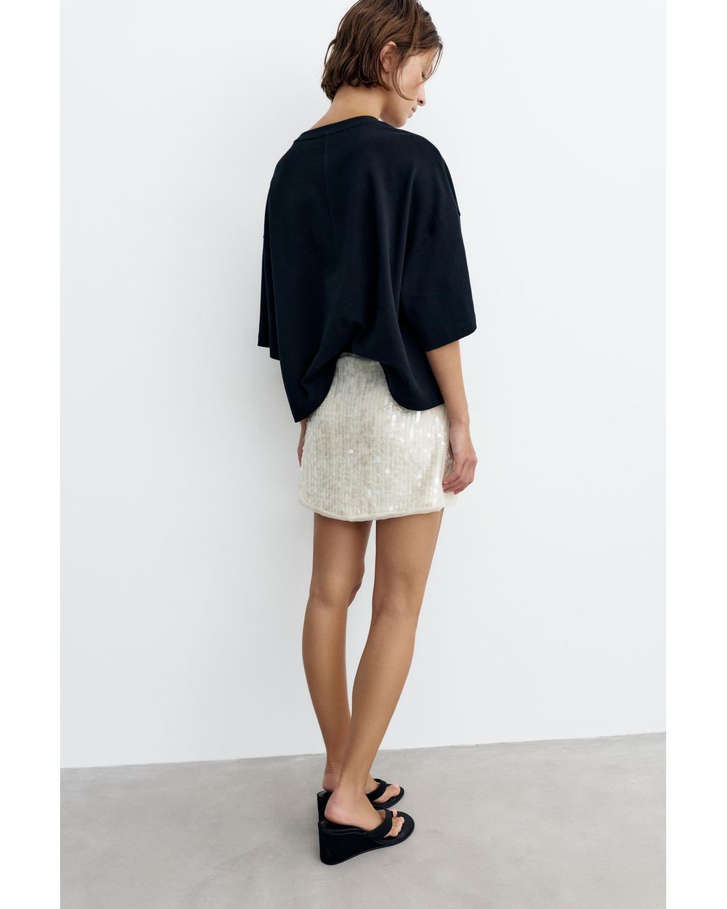 Pull&Bear Blue Sequin Mini Skirt