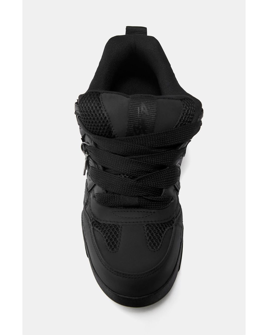 Pull&Bear Black Stwd Embellished Skate Trainers for men