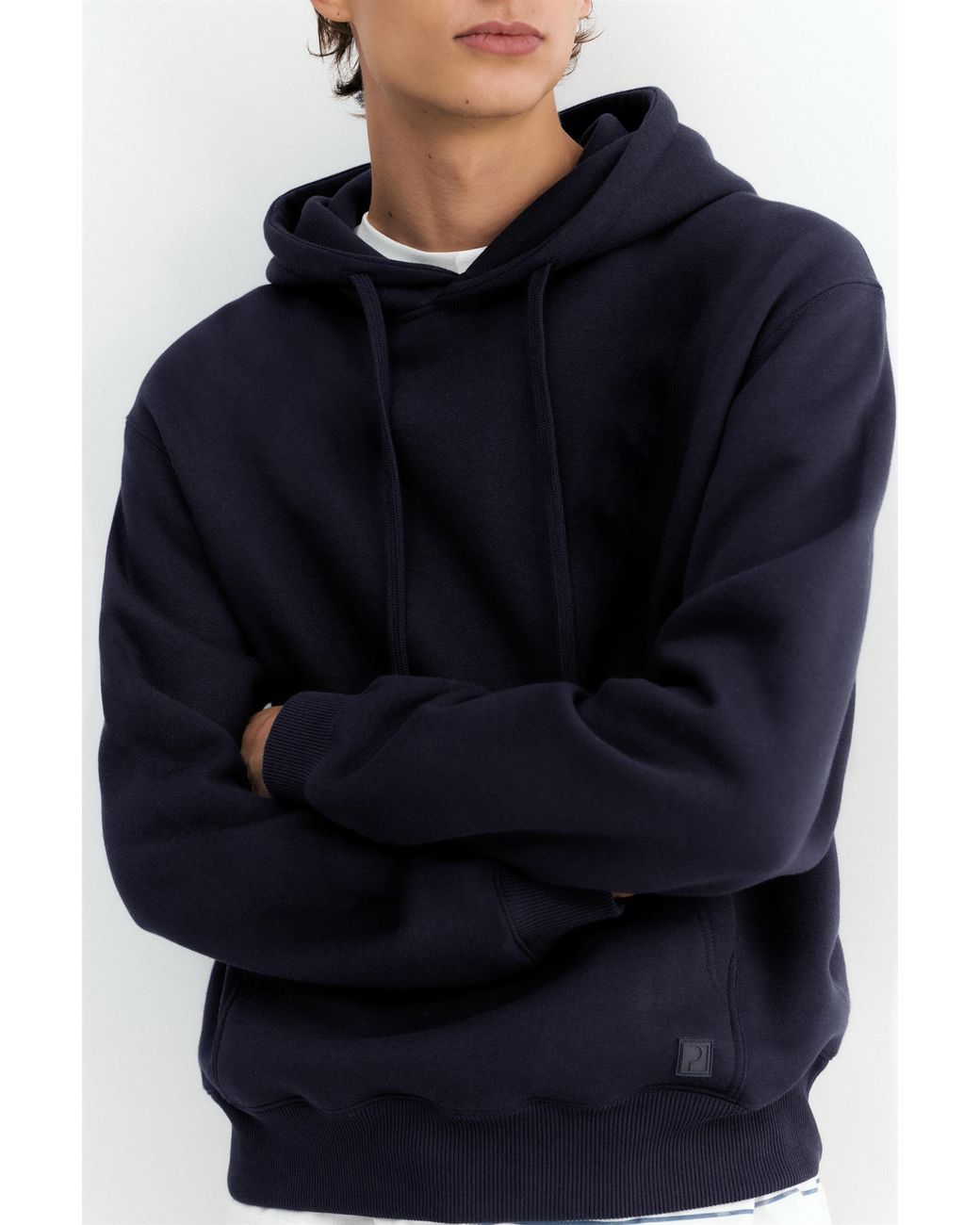 Pull&Bear Blue Basic Hoodie for men