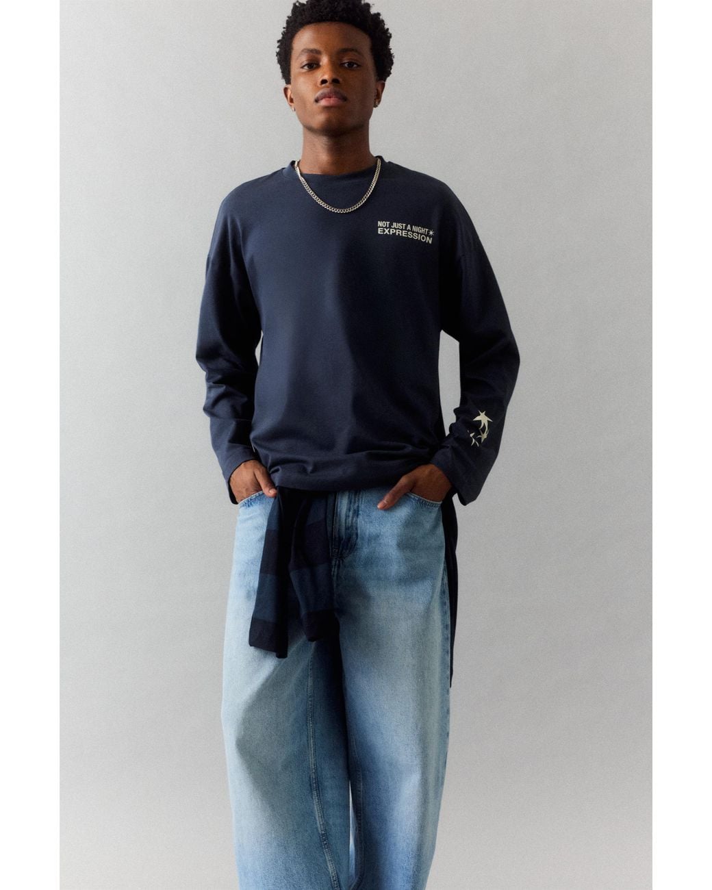 T-Shirt Texte Étoiles Pull&Bear pour homme en coloris Black