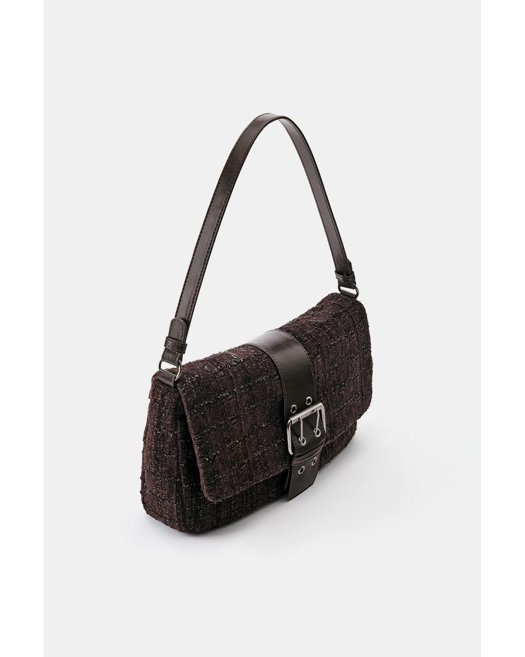 Pull&Bear Black Textured Shoulder Bag