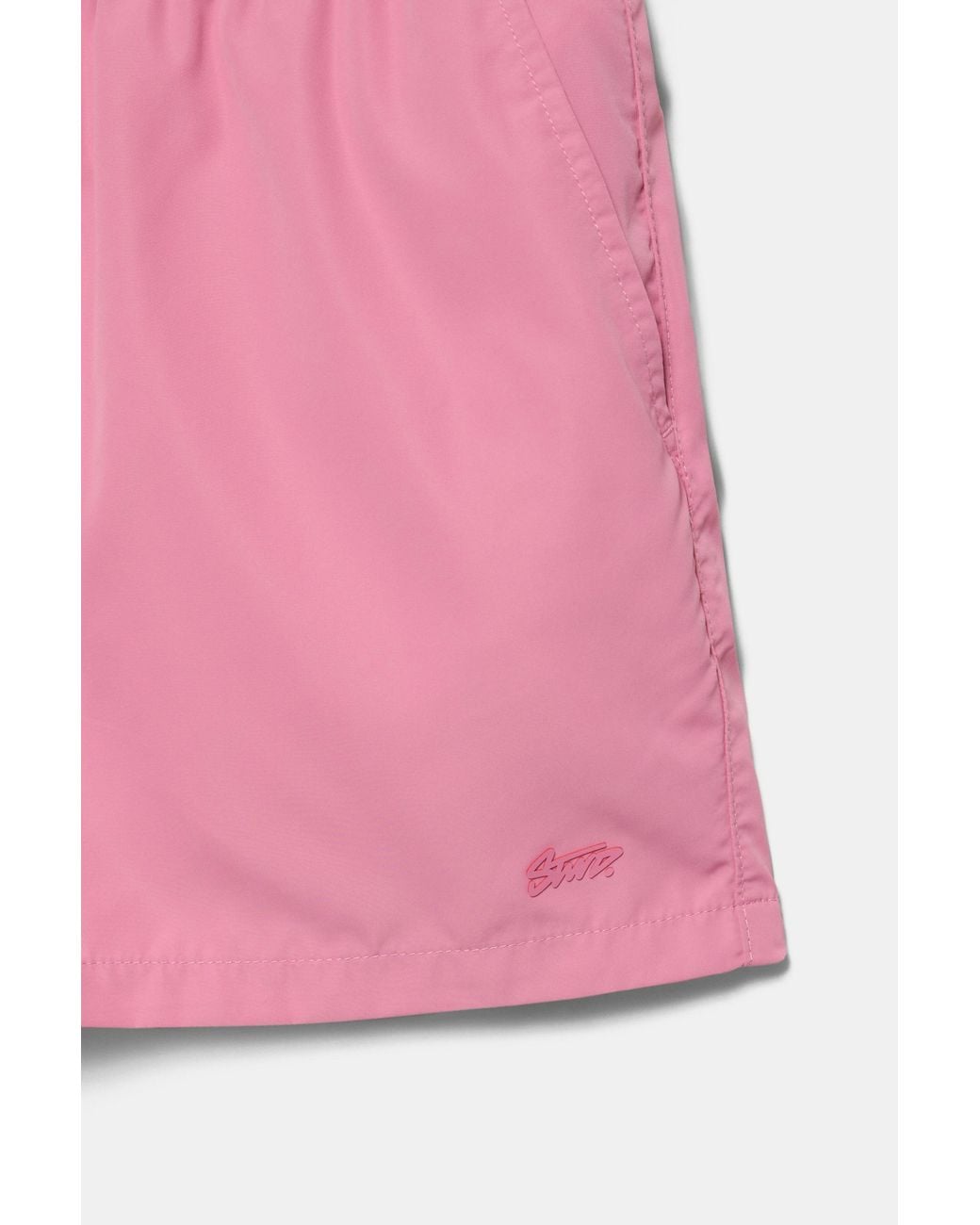 Pull&Bear Pink Basic Swimming Trunks for men
