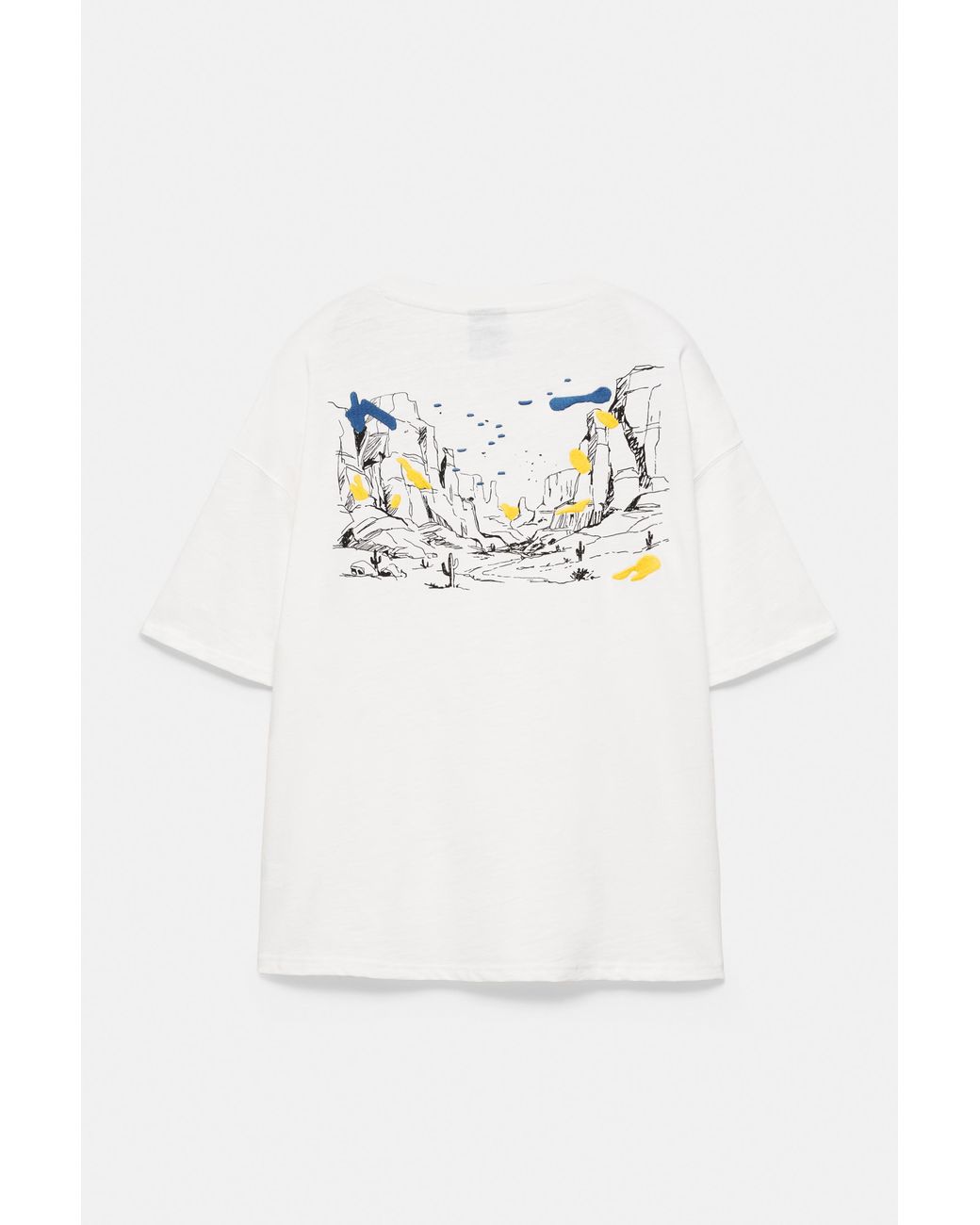 Pull&Bear White West Paradise Graphic T-Shirt for men