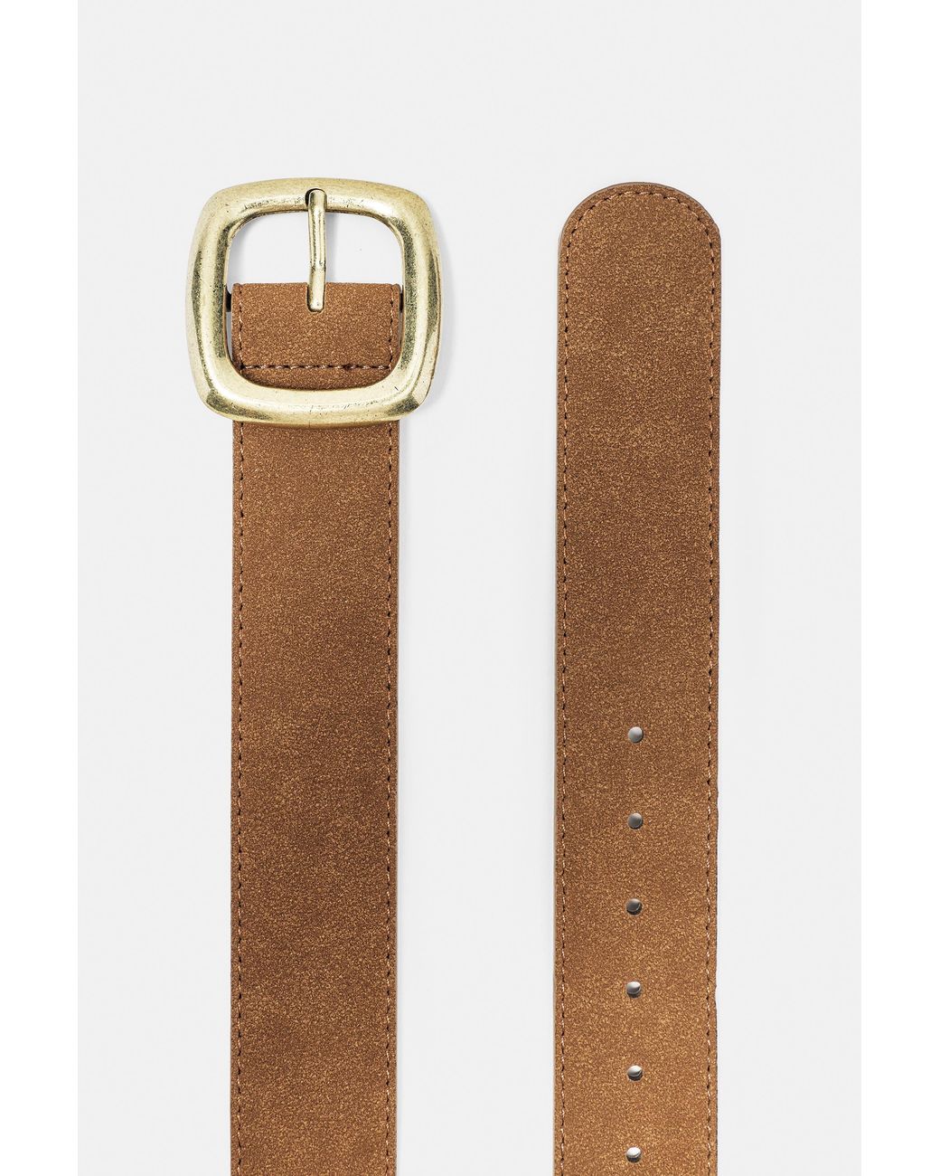 Pull&Bear White Square Buckle Belt