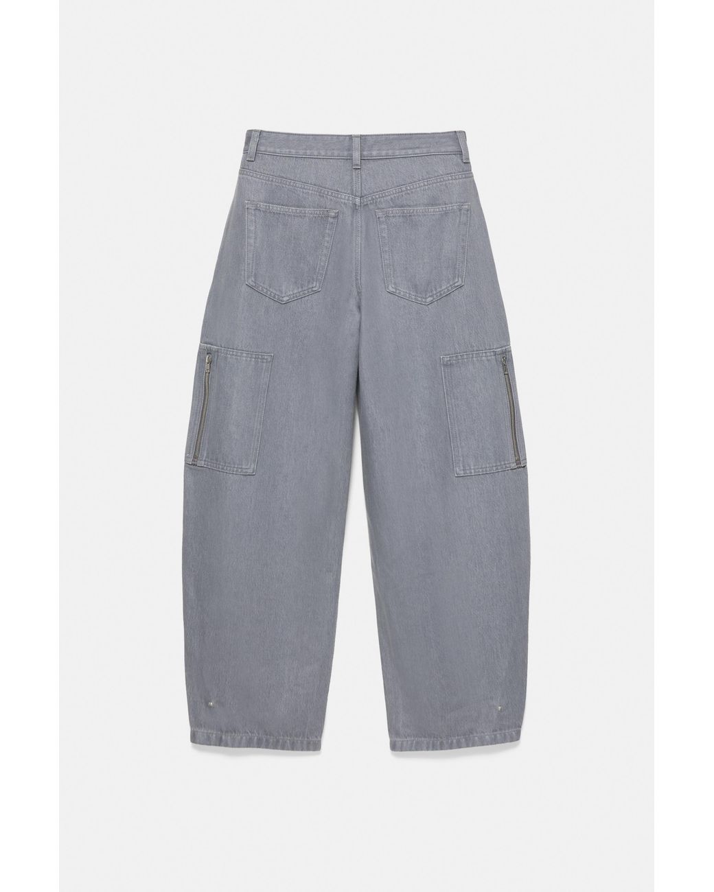 Pull&Bear Gray Balloon Cargo Trousers With Pleats