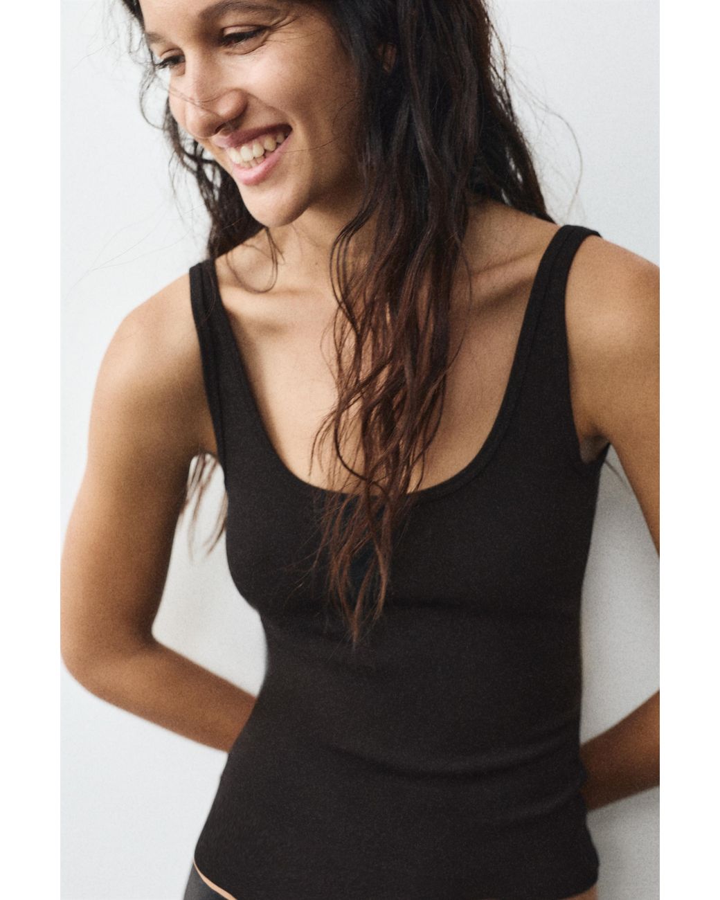 Pull&Bear Black Modal Tank Top