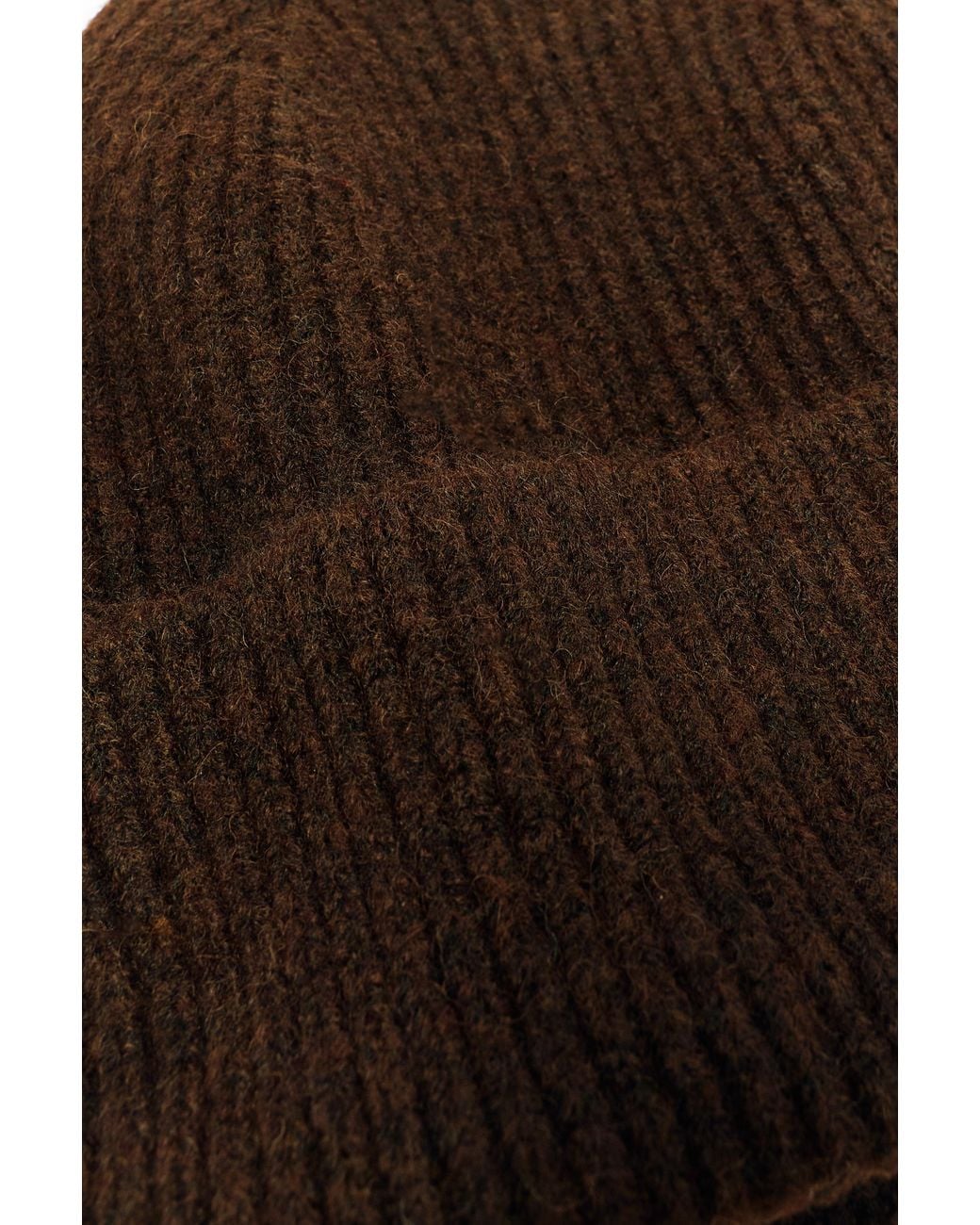 Pull&Bear Brown Ribbed Knit Beanie