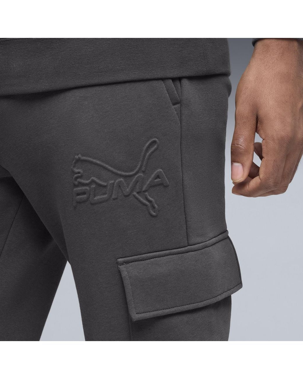 PUMA Gray Elevated Essentials Cargo Pants for men
