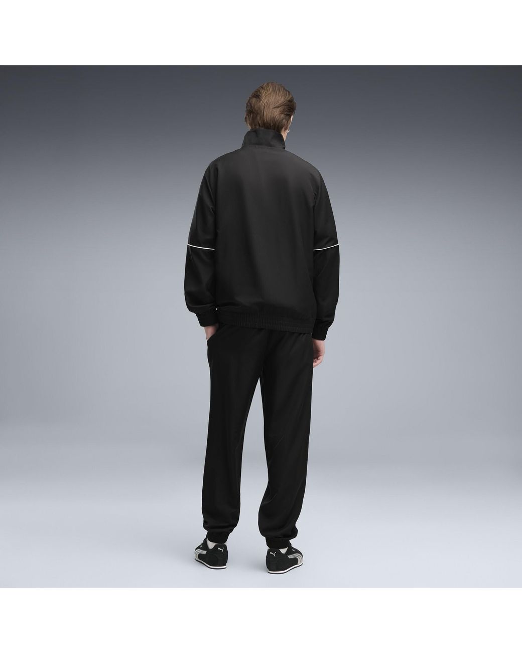 PUMA Black Woven Colourblocked Tracksuit for men