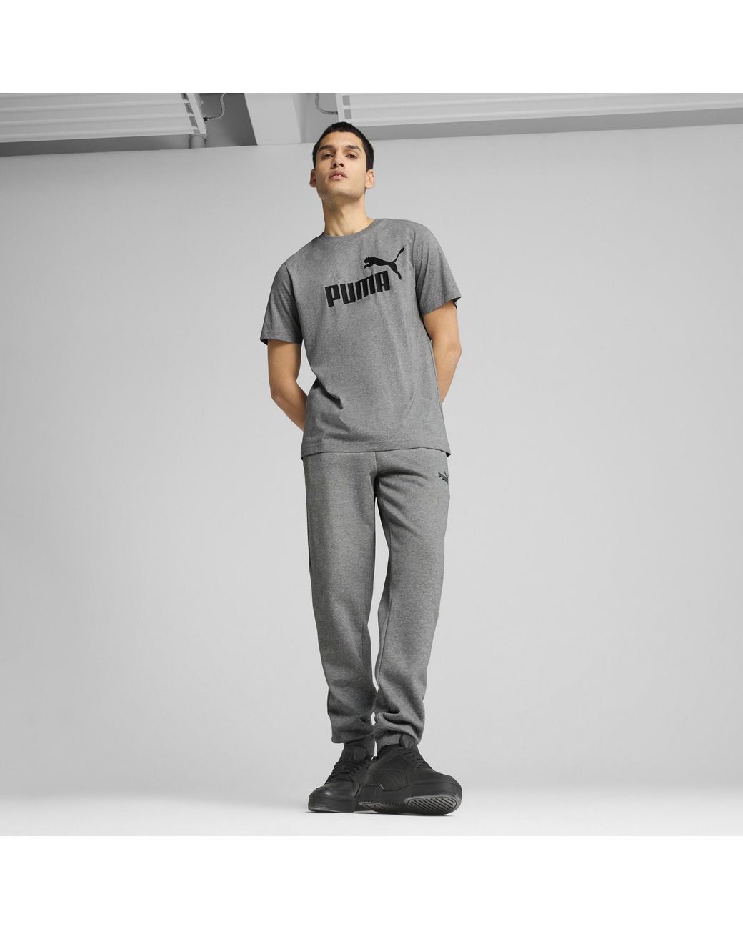 PUMA Gray Essentials No. 1 Logo T-Shirt for men