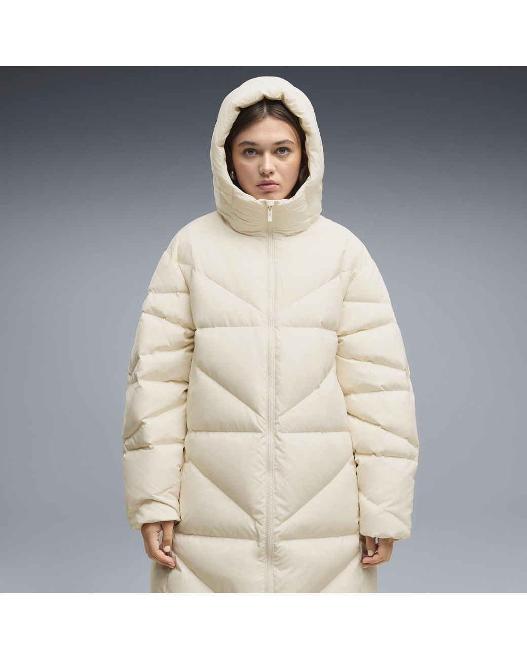 PUMA Natural Hooded Down Puffer Coat