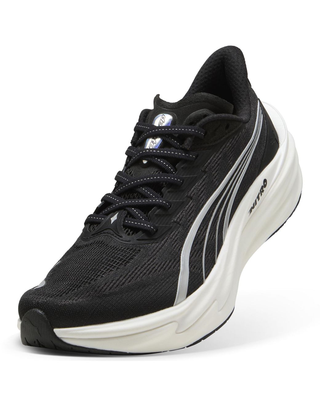 PUMA Black Deviate Nitro 4 Wide Road Running Shoes for men
