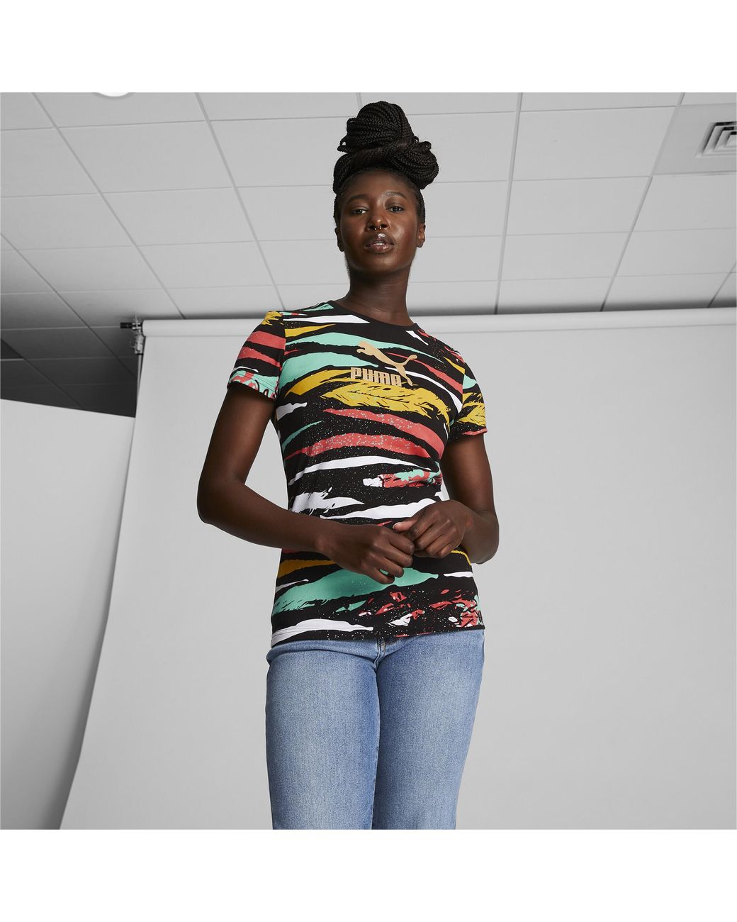 Puma black t shirts for deals womens