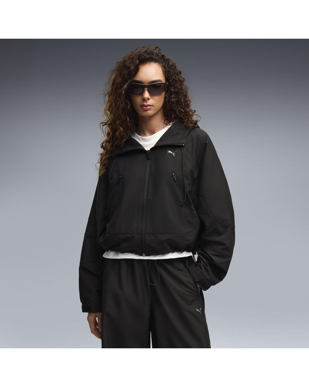 PUMA Black Street Glam Oversized Hooded Jacket