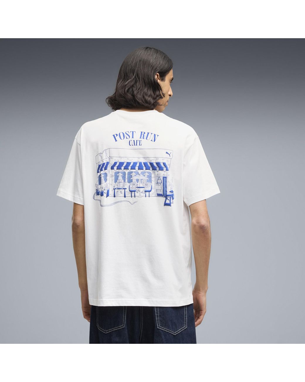 PUMA White Graphic Cafe Relaxed T-Shirt for men
