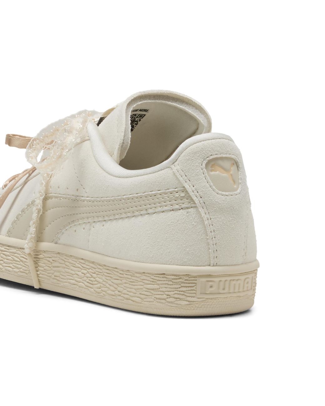 PUMA White Suede Bloom Sneakers