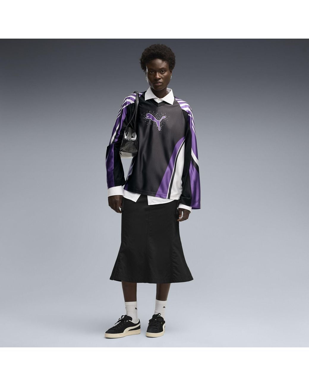 PUMA Black Essentials Ripstop Midi Cargo Skirt
