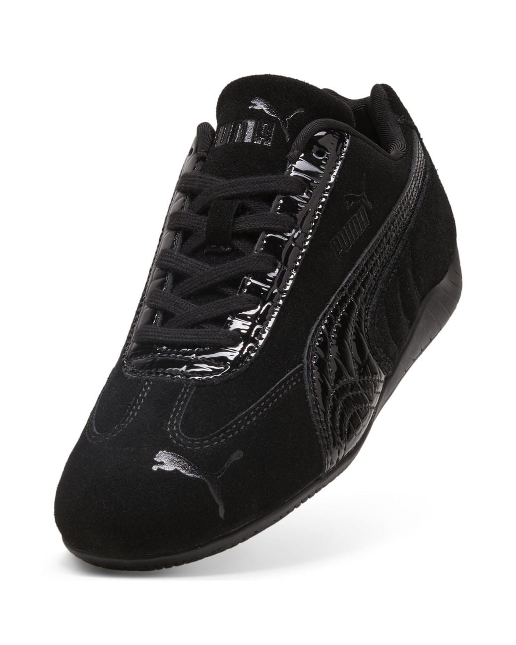 PUMA Black Speedcat Croco Leather Sneakers