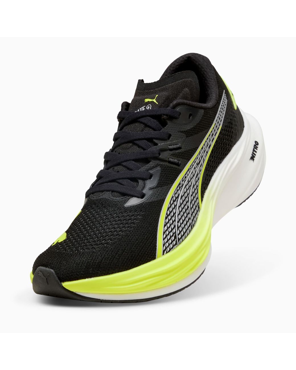 PUMA Deviate Nitro 3 Hardloopschoenen Voor Zwart/Geel, Maat 35,5 in het Black voor heren