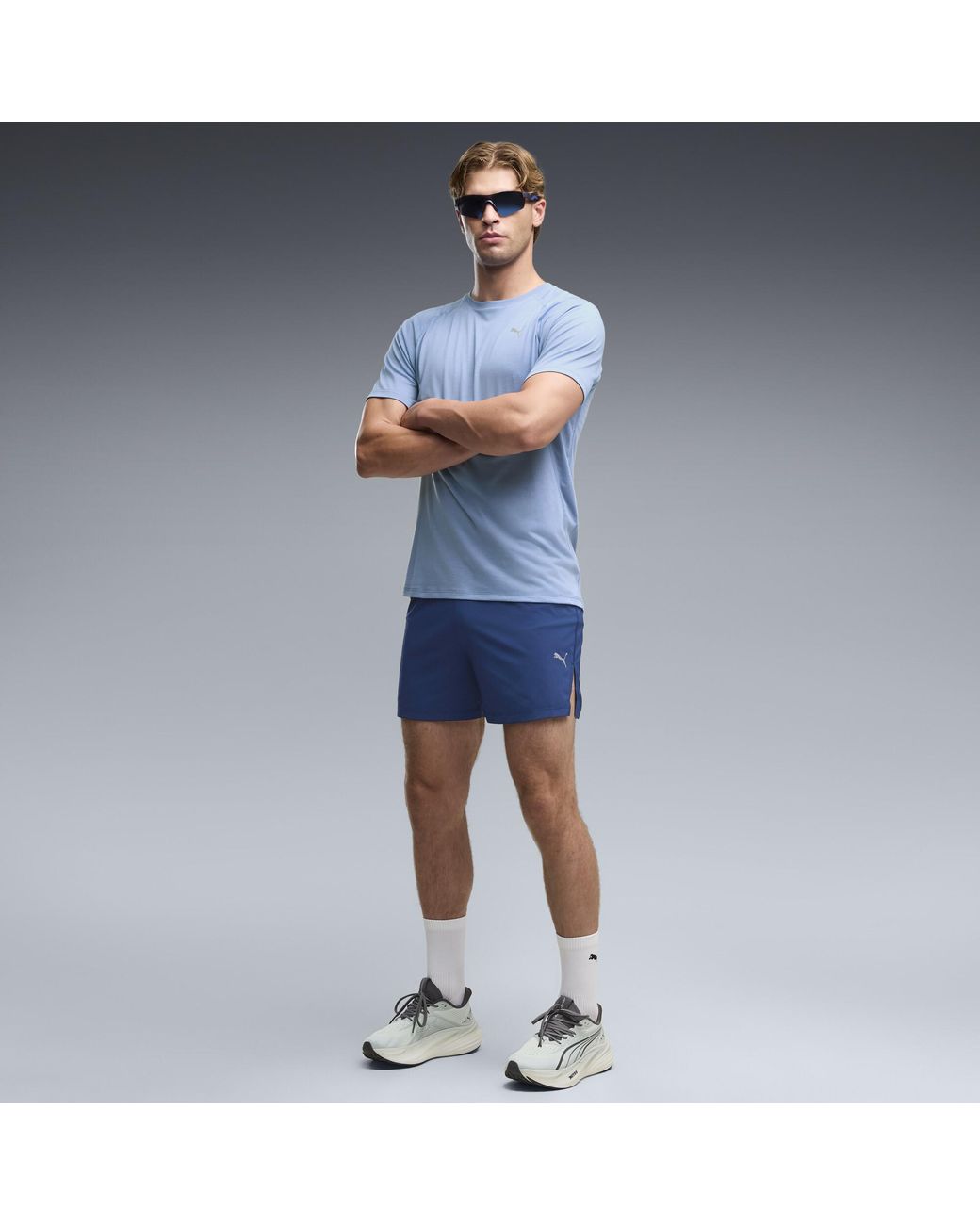 PUMA Blue Dreamrun Drycell Running 5" Shorts for men