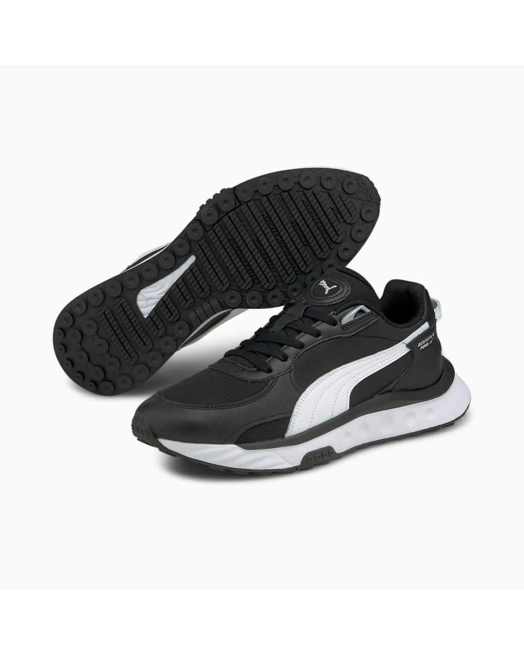 PUMA Wild Rider Route Trainers in White 
