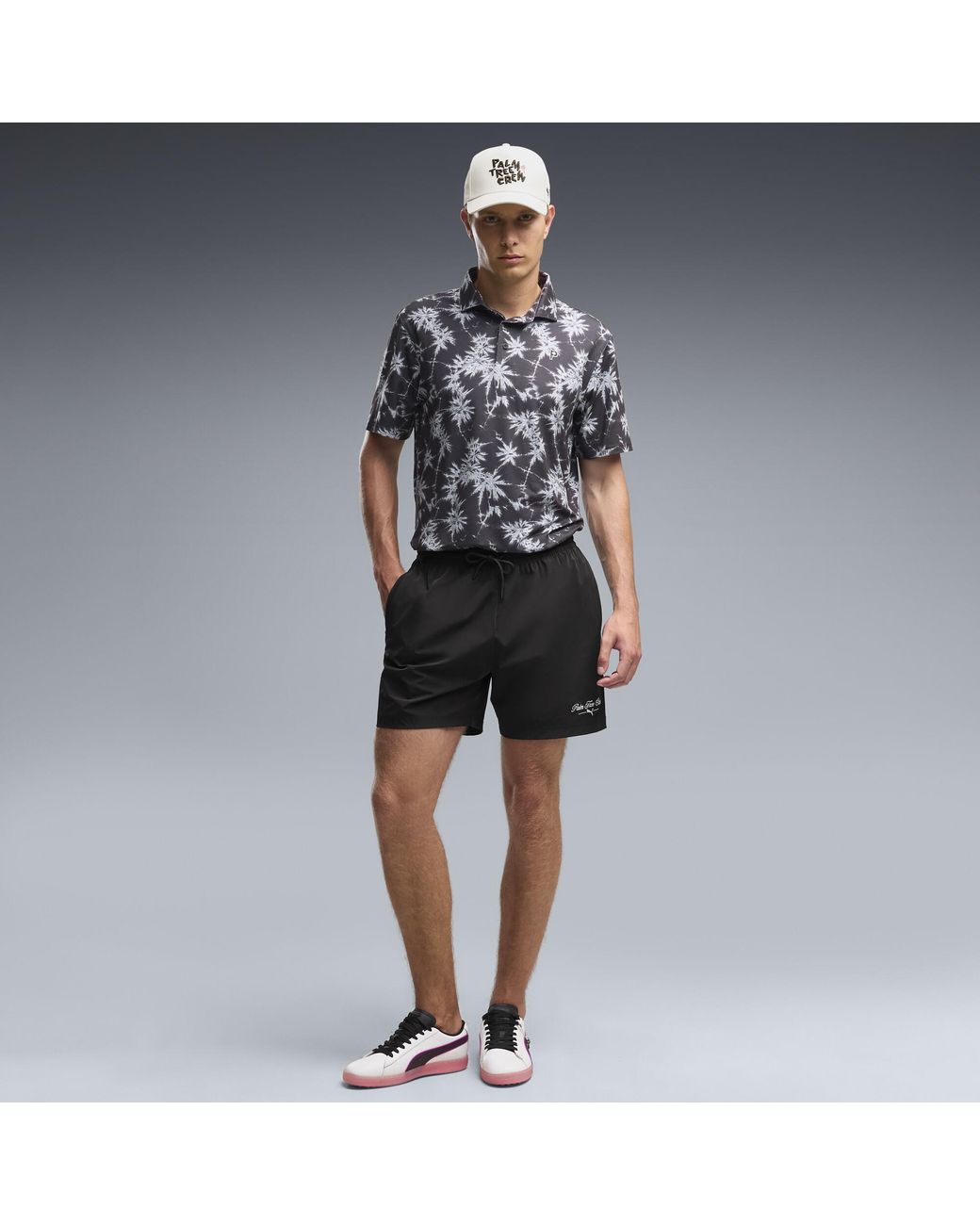 PUMA Black X Palm Tree Crew Palm Golf Polo for men