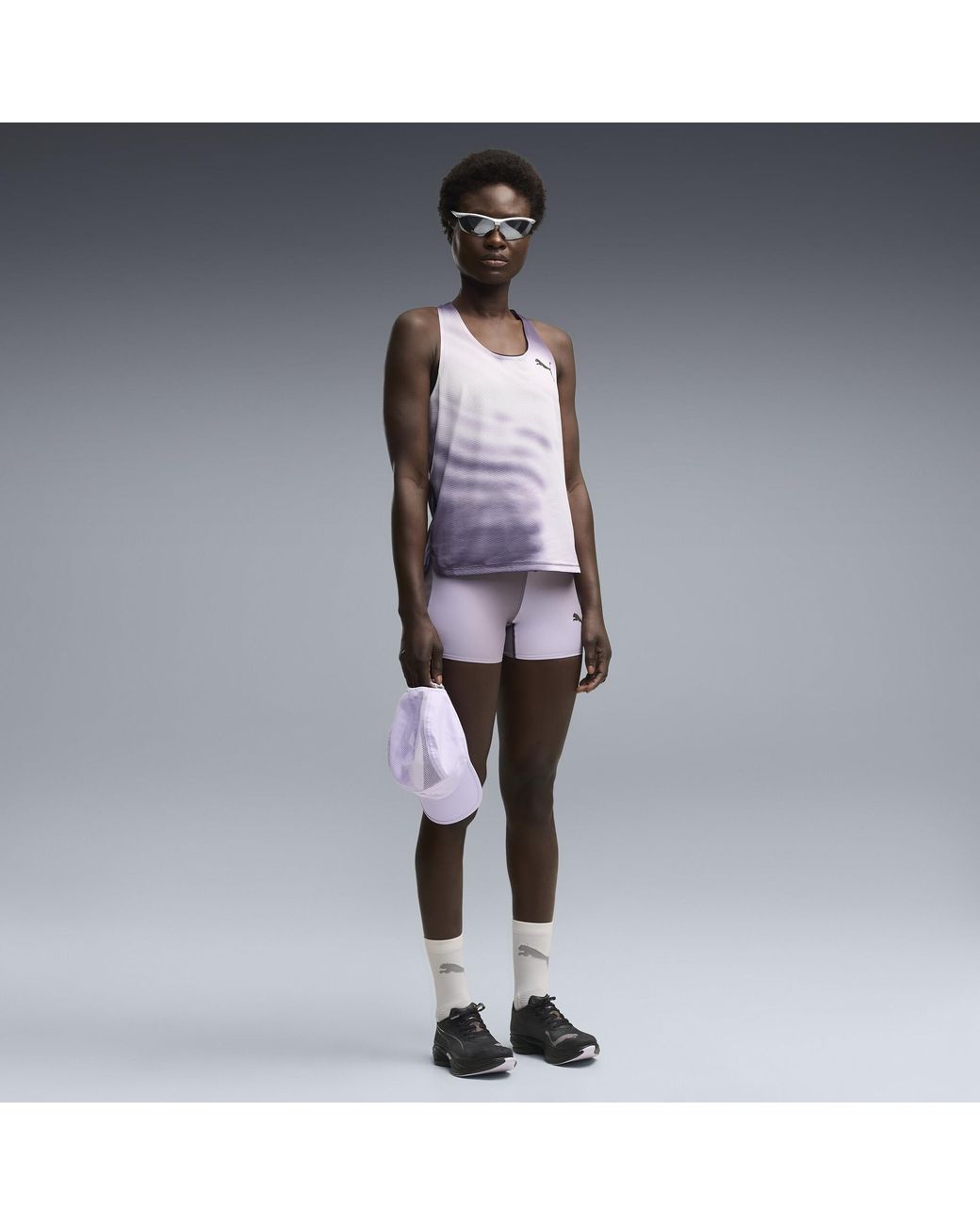 PUMA Purple Lightspeed Graphic Running Singlet