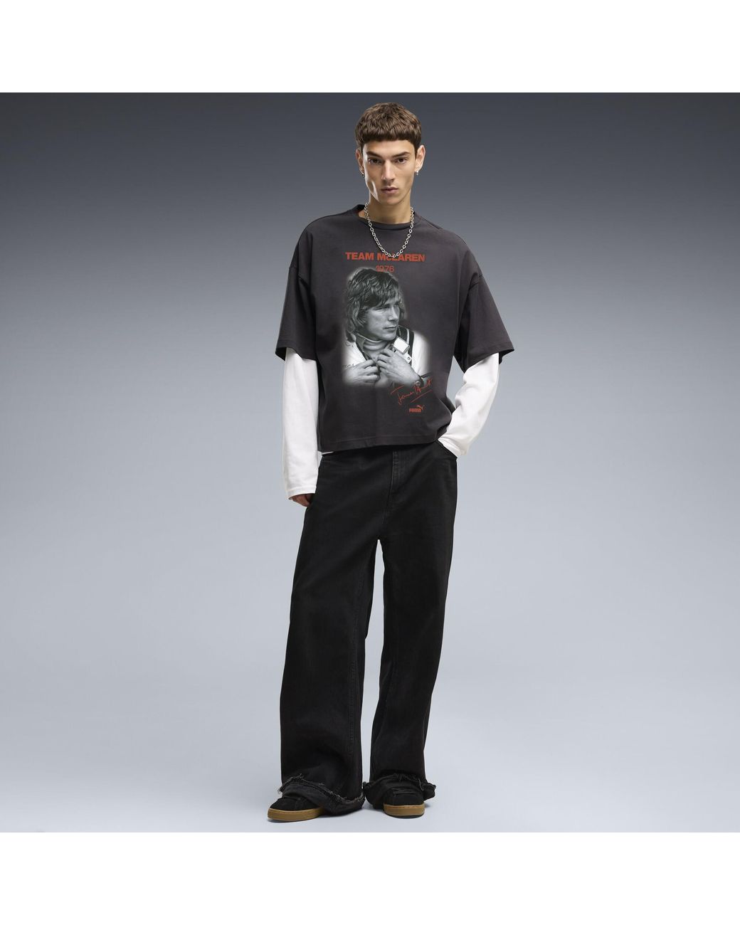 PUMA Black Mclaren Racing James Hunt Oversized T-Shirt for men