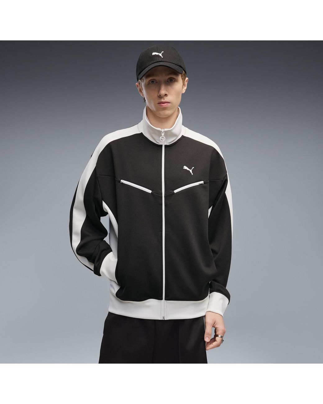 PUMA Black T7 Relaxed Retro Track Jacket for men