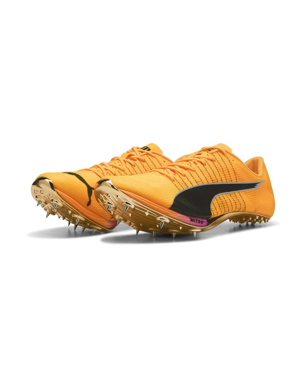 PUMA Orange Evospeed 400 Nitroâ Elite 2 Track & Field Sprinting Spikes Shoes