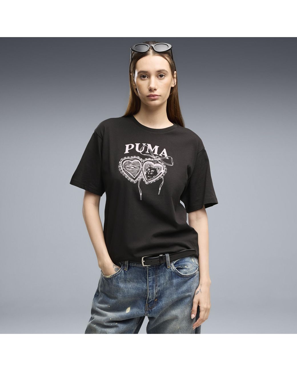 PUMA Black Graphics Relaxed Charm T-Shirt