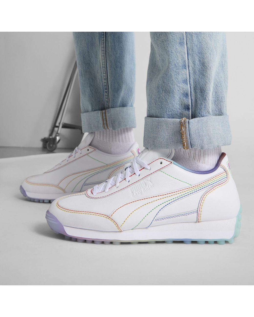 PUMA Easy Rider Pride Sneakers in White | Lyst