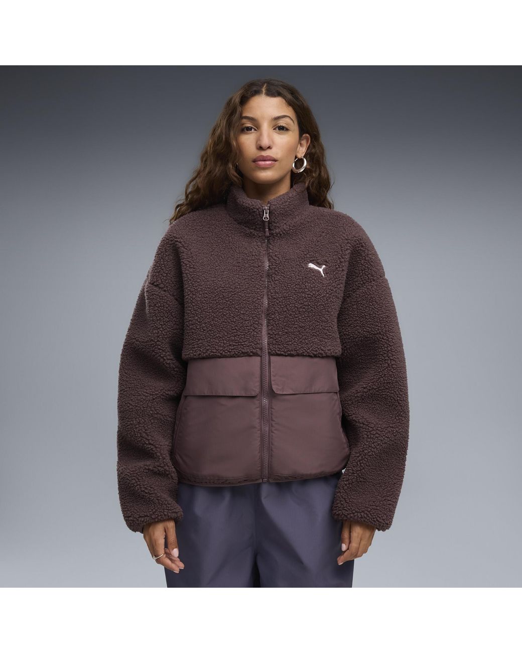 PUMA Purple Re:Fibre Fleece Relaxed Jacket