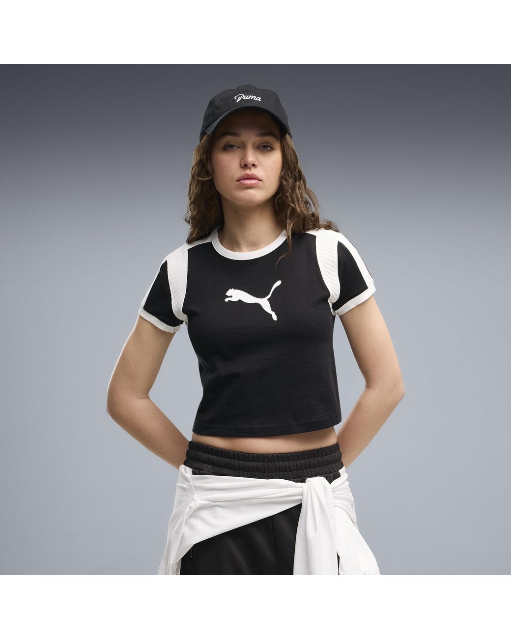 PUMA Black Graphic Slim Ringer Baby T-Shirt