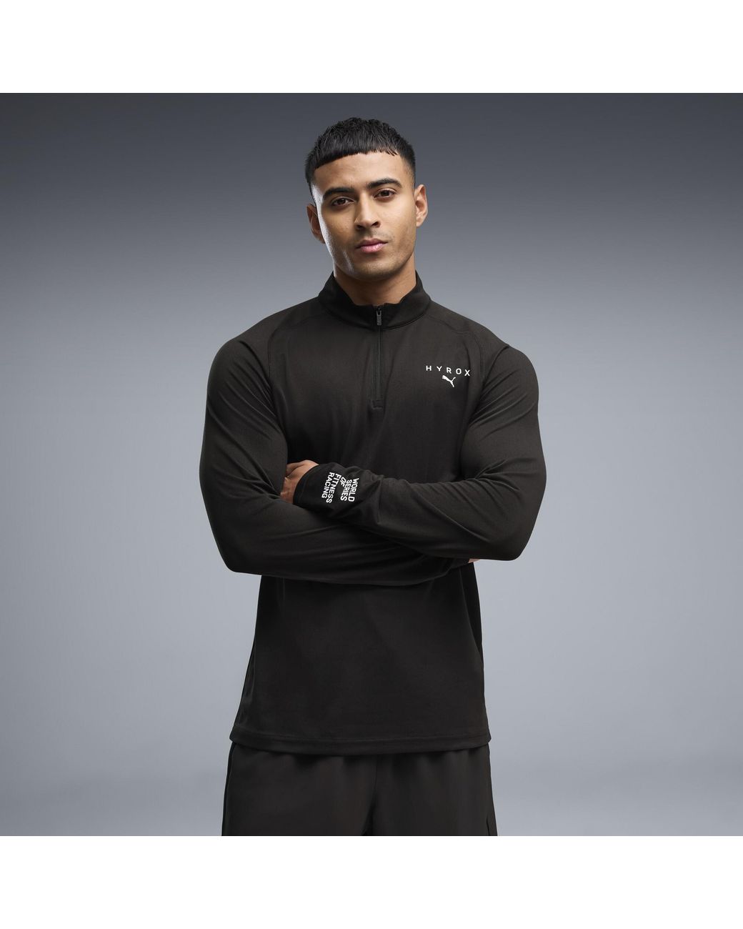 PUMA Black X Hyrox Quarter-Zip T-Shirt for men