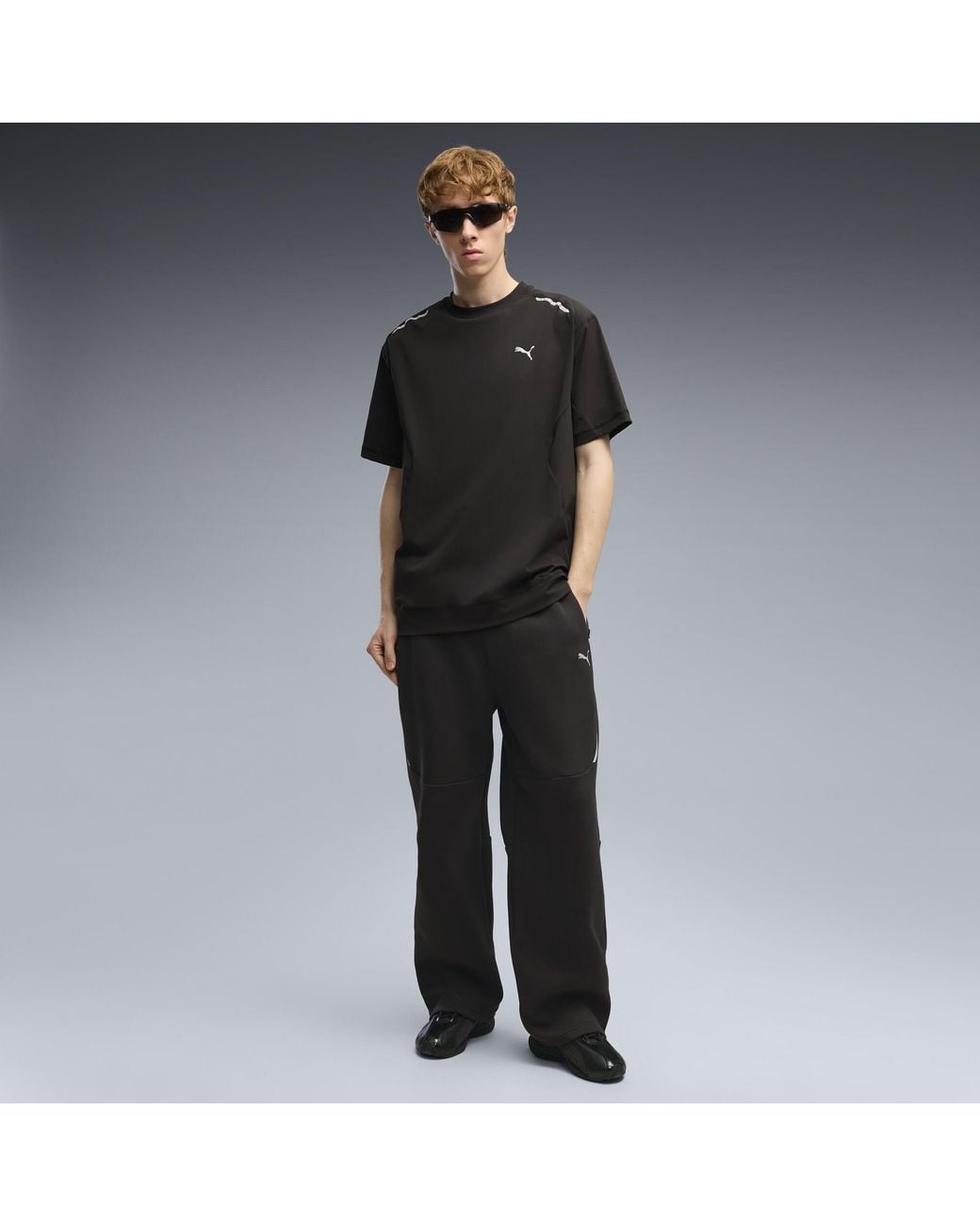 PUMA Black Tech Relaxed Warp Knit T-Shirt for men