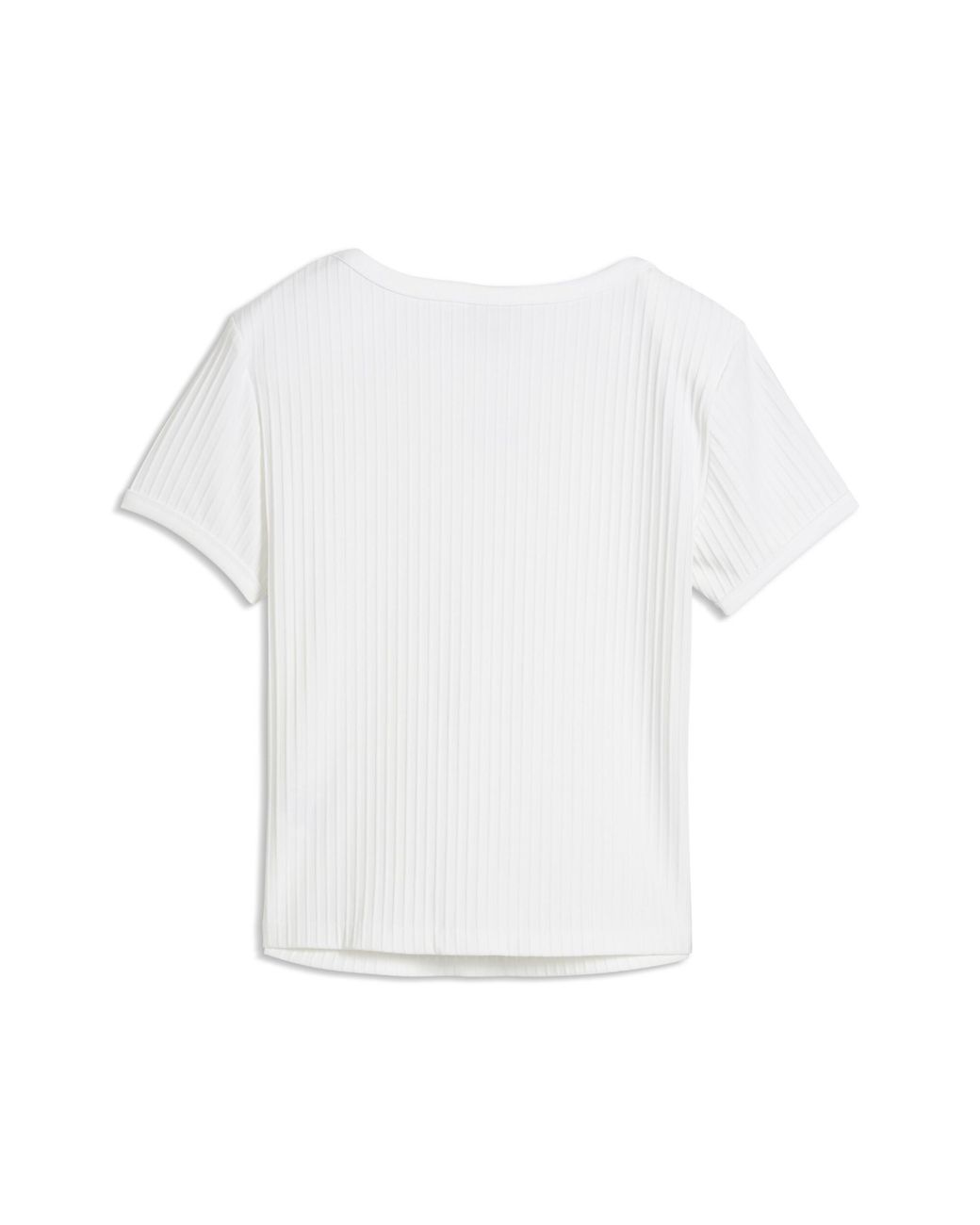 PUMA White Essentials Ribbed Slim T-Shirt