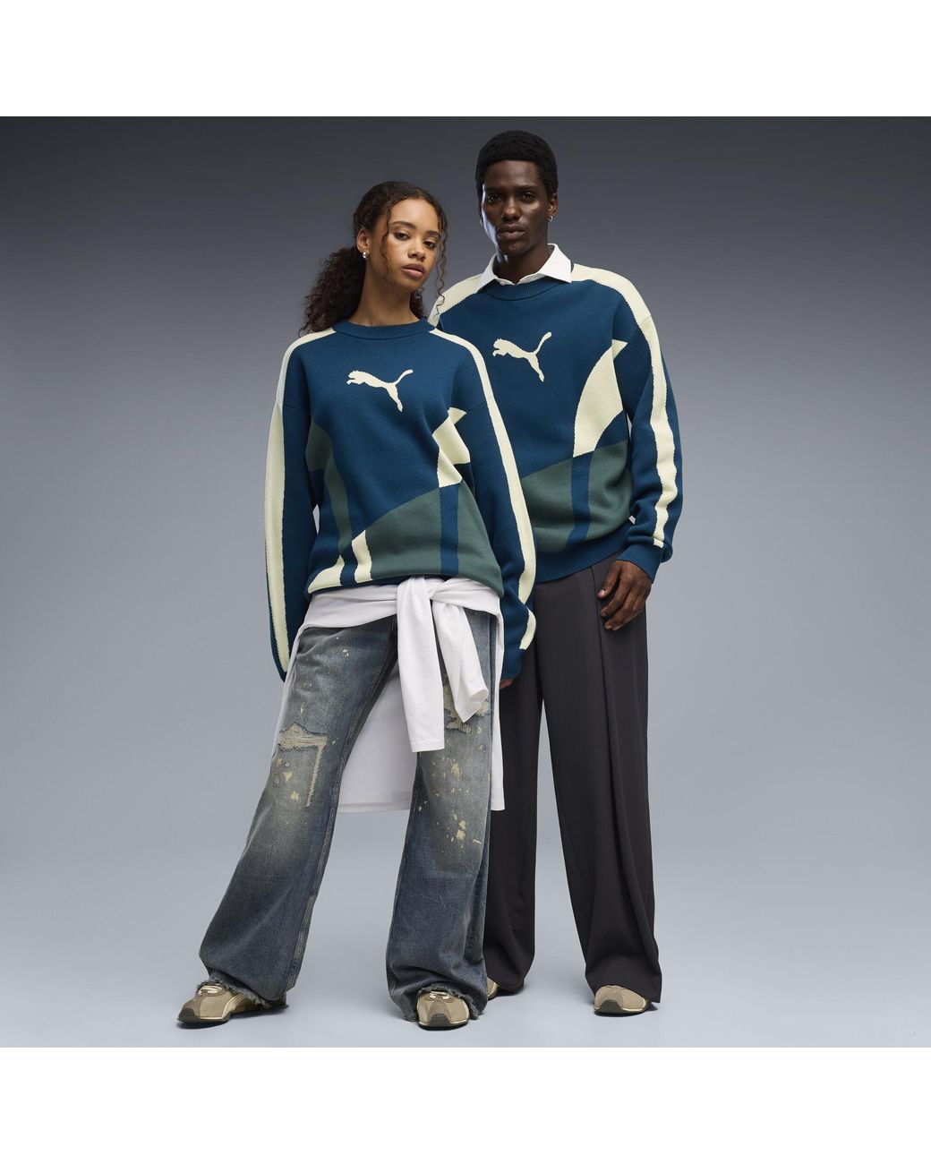 Pull En Maille Décontractée T7 E PUMA en coloris Blue