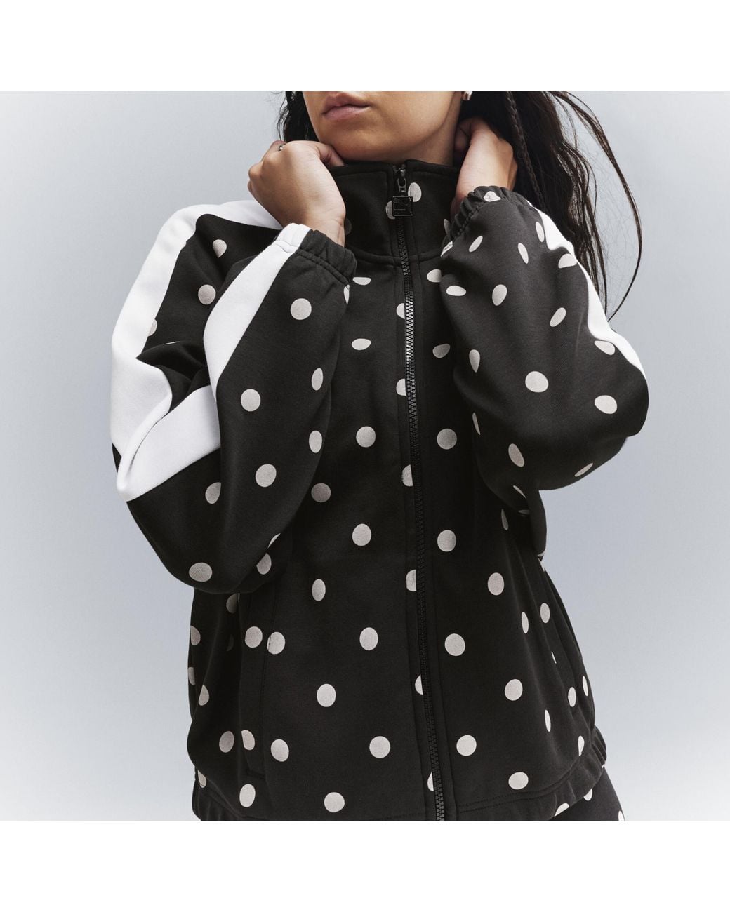 PUMA Black T7 Polka Dots Oversized Track Jacket