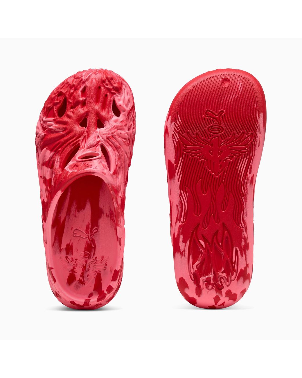 Red puma slides fur sale