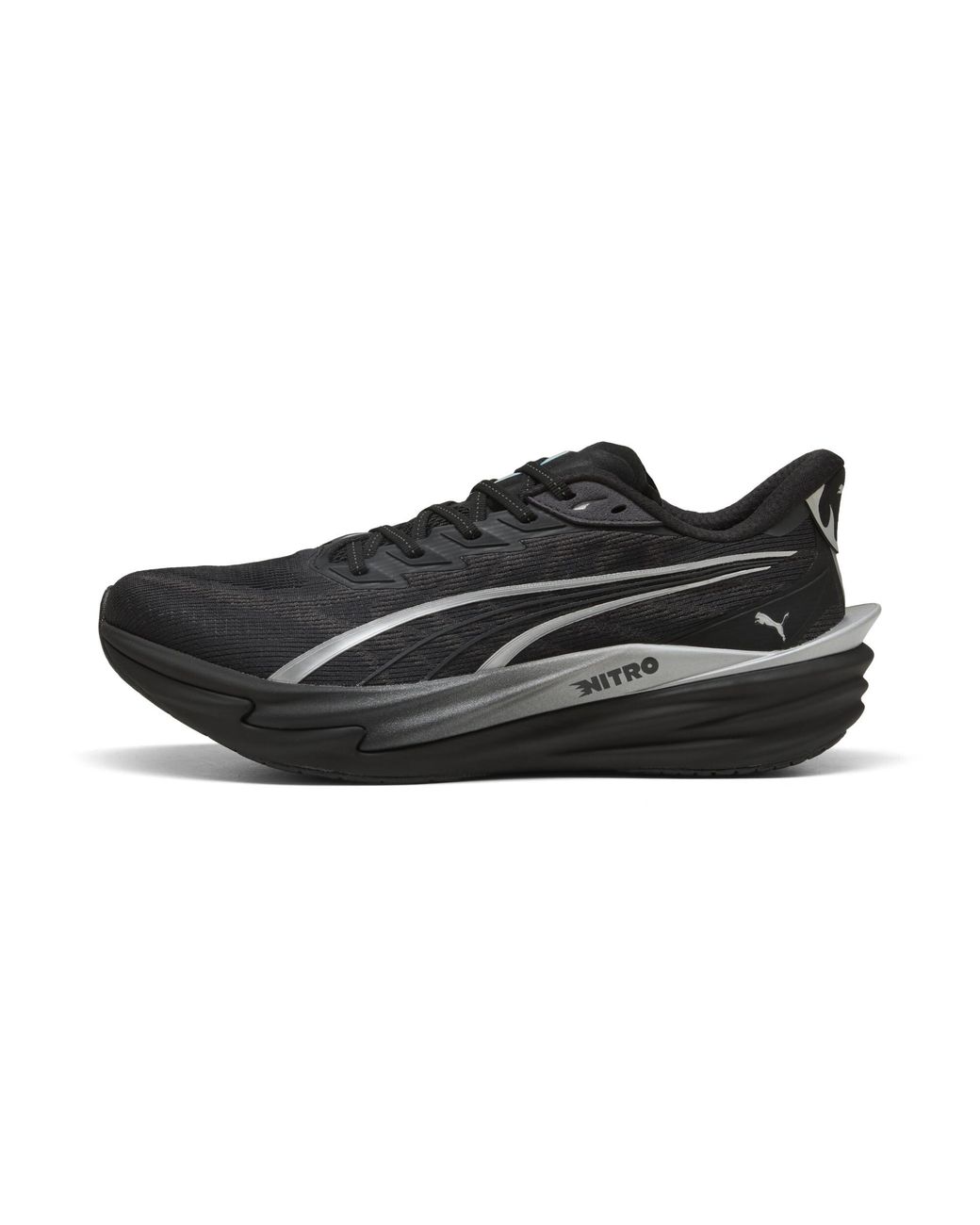 PUMA Black Deviate Nitro 4 Brightstride Road Running Shoes for men