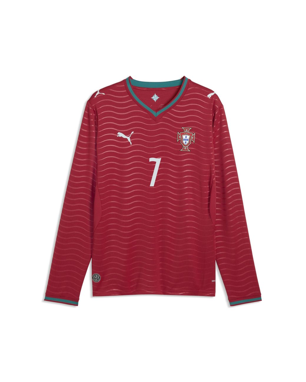 PUMA Red Cristiano Ronaldo Portugal National Team 2026 Home Replica Long Sleeve Jersey for men