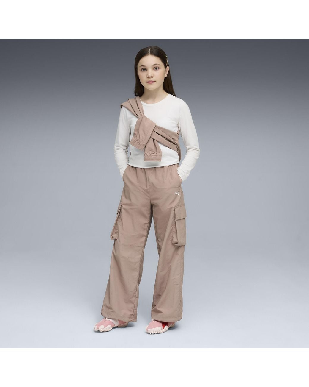Pantaloni Cargo T7 Dal Taglio Morbido Per Ragazzi, Abbigliamento di PUMA in Natural
