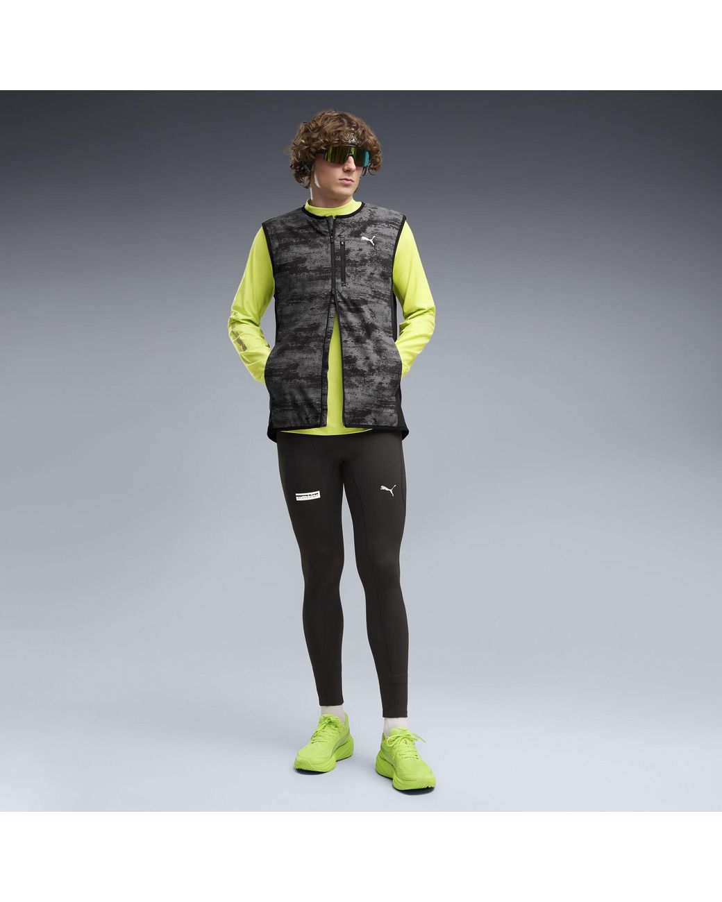 PUMA Black Brightstride Primaloft Insulated Performance Fit Running Vest for men
