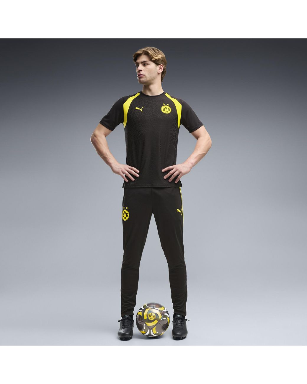 PUMA Black Borussia Dortmund Slim Training Pants for men