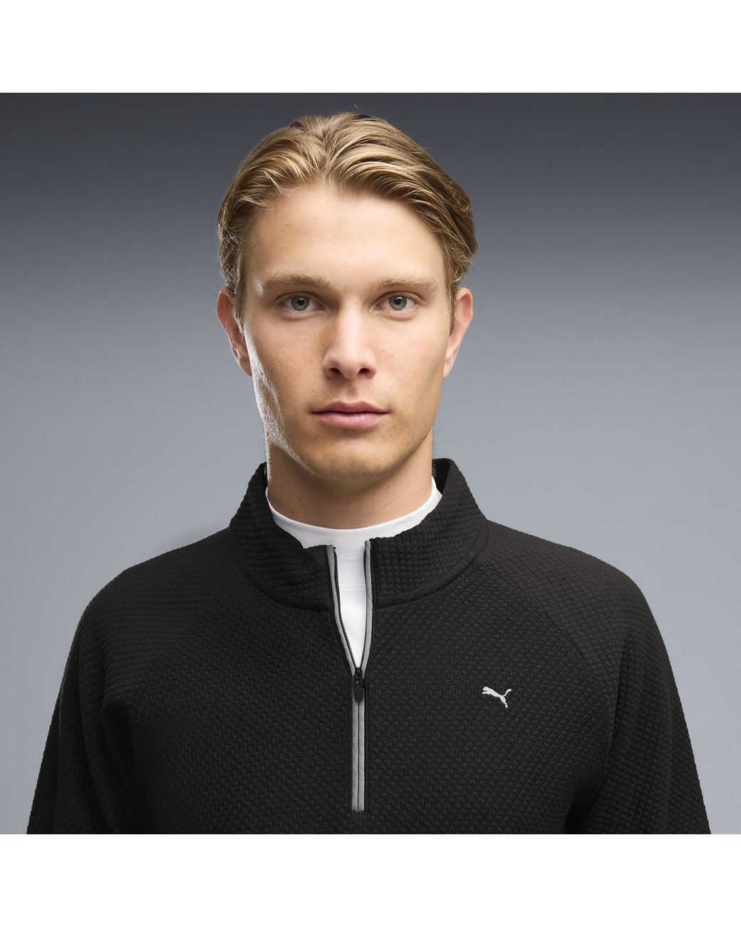 PUMA Black Boulder 2.0 Quarter-Zip Golf Jacket for men