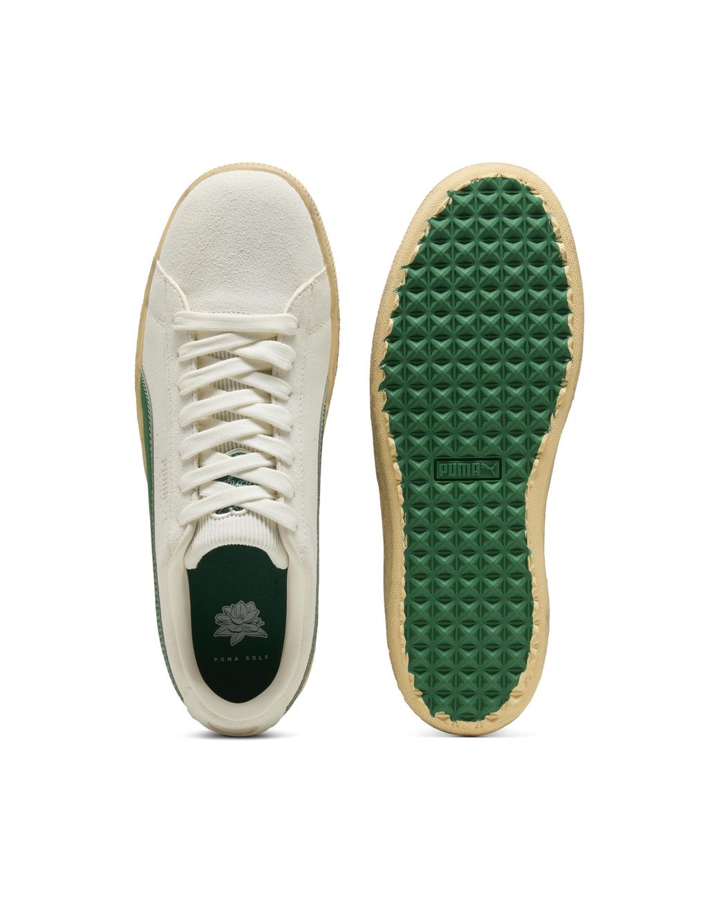 PUMA White 30904 Suede Golf Shoes for men