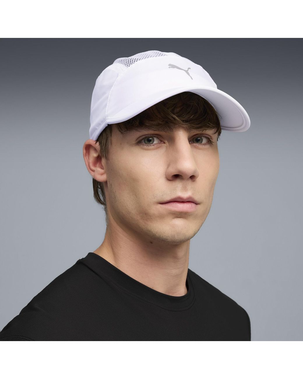 PUMA White 5 Panel Visor Cap